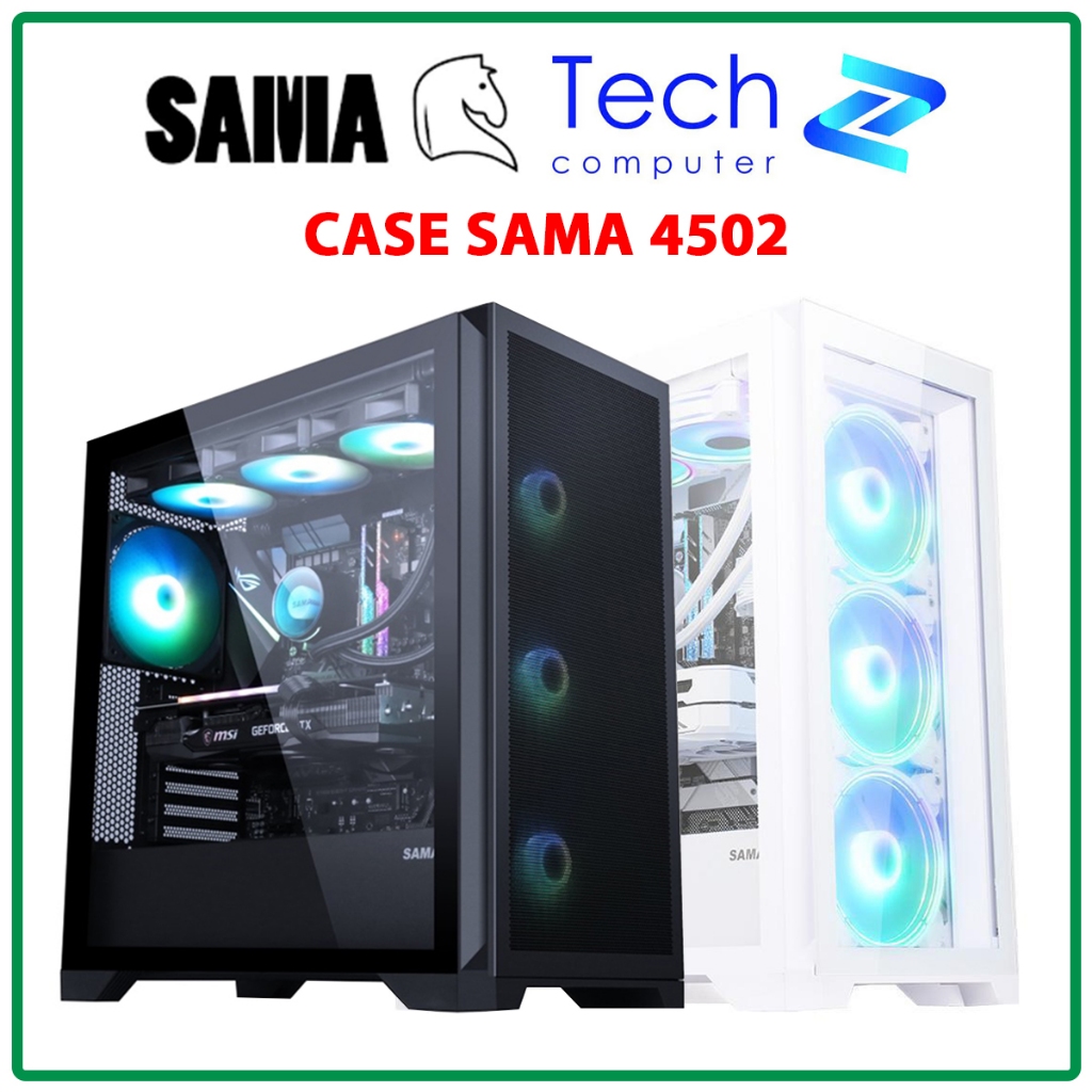 Vỏ Case SAMA 4502 (ATX - 3 Fan ARGB - Black/White) - NO BOX