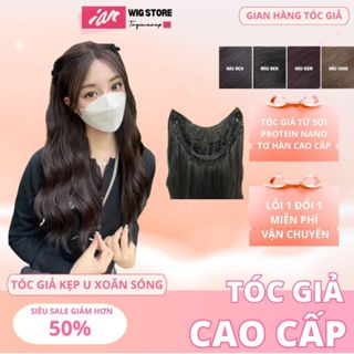 Tóc Giả kẹp U, Tóc kẹp U sóng hippe 60cm mẫu mới nhất