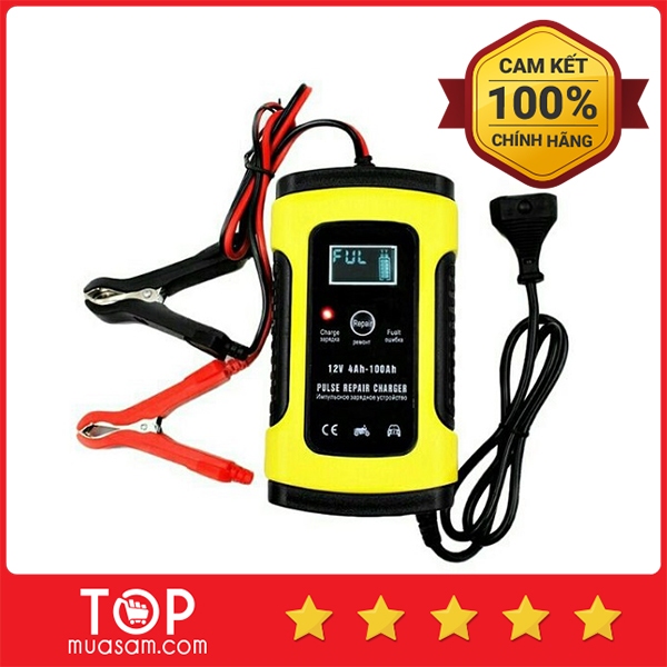 Bộ Sạc Acquy, Máy Sạc Ắc Quy FOXSUR 12V-6A-100AH Kèm Phục Hồi Bình, Sạc Bình Acquy, Tự Ngắt Khi Đầy,