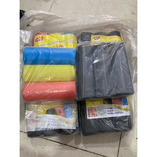Sét 3 cuộn túi đựng rác đen/ màu tự phân huỷ