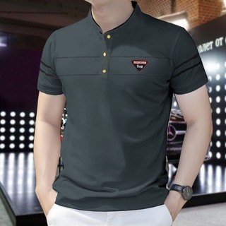  Áo thun nam cổ tàu cổ trụ ngắn tay chất liệu cotton spandex cao cấp chống nhăn dl fashion THUNHQ 