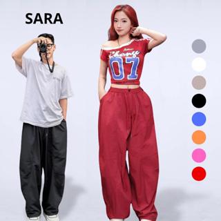  SARA Quần Harem Parachute Pants Dáng Thụng Ống Rộng Vintage Nhật Bản Lưng Chun Nam Nữ Mã TD062 
