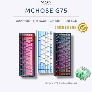 [Sẵn Hàng] Bàn phím cơ Mchose G75 Pro 3 Mode | Mạch Xuôi | Plate PC | Gasket Mount | Pin 8000mh | Led RGB