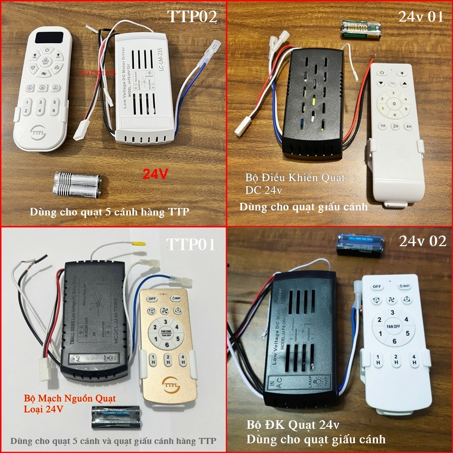 Bộ điều khiển quạt trần loại 24v sử dụng thay thế cho các loại quạt DC 24v 5 cánh và quạt giấu cánh