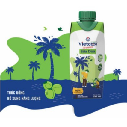 Sữa Dừa  VIETCOCO - Hộp 330ml (date mới) nhiều vitamin khoáng chất, thơm ngon bổ dưỡng