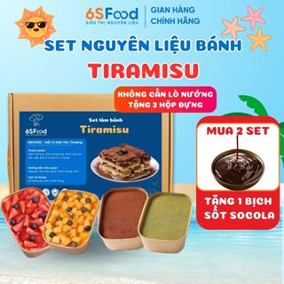 [KÈM HỘP ĐỰNG] Set Làm Bánh Tiramisu nhà 6SFOOD Vị Matcha-Cacao, Mouse Tiramisu Dâu Tây-Chanh Leo