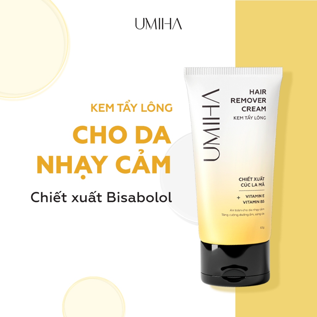 Kem tẩy lông UMIHA (65g) chiết xuất Cúc La Mã tẩy lông cho da nhạy cảm - Tẩy lông chân, tay, nách, t