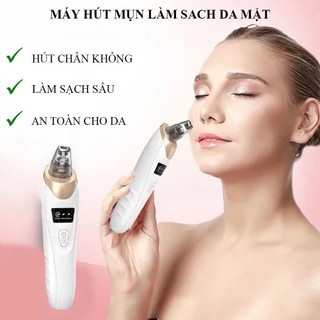  Máy Hút Mụn Đầu Đen Máy Hút Mụn Cầm tay mini Có Màn Hình LED Kèm Với 5 Đầu Hút Cực Mạnh 