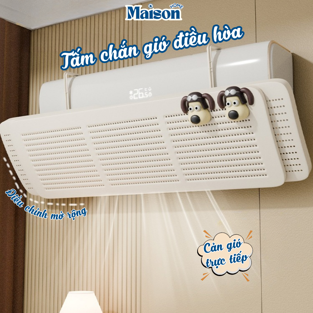 [HÀNG LOẠI 1] Tấm Chắn Gió Điều Hòa Cao Cấp Xoay 180 Độ 3 Cánh, Điều Chỉnh Kích Thước