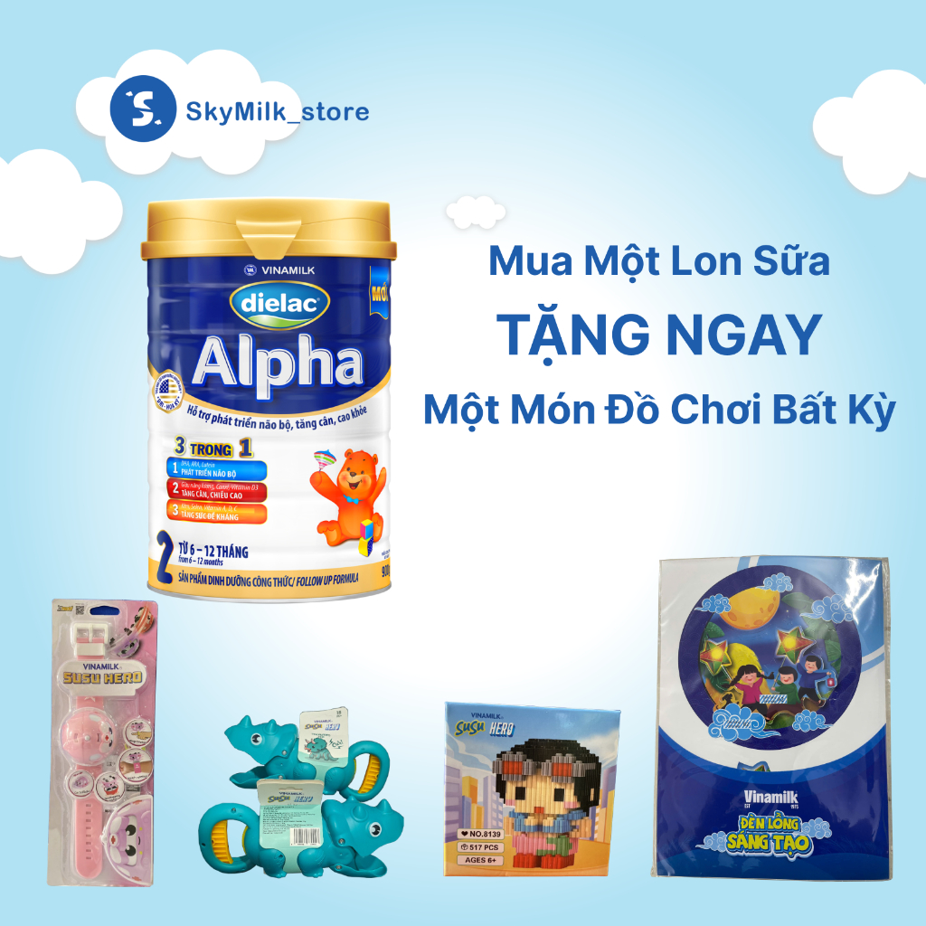 Sữa bột Vinamilk - Sữa bột Vinamilk Dielac Alpha 2 cho bé từ 6 đến 12 tháng tuổi - Hộp thiếc 900g
