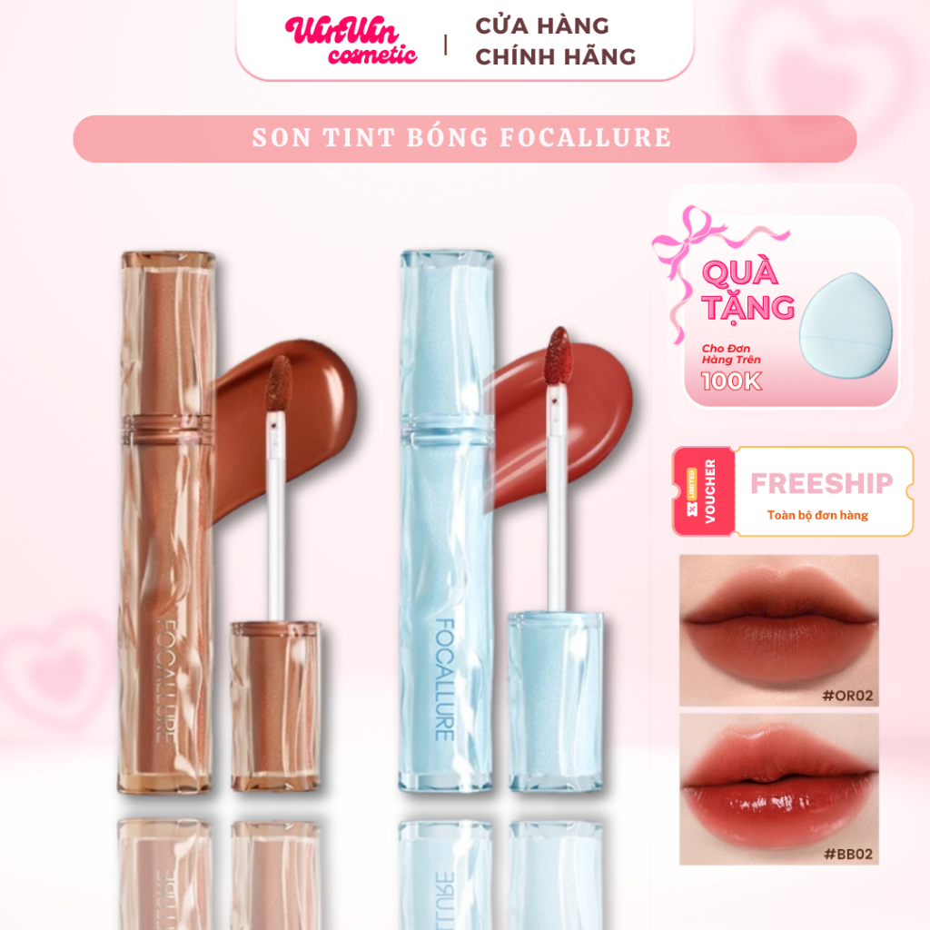   HỎA TỐC  Son tint bóng Focallure Chính Hãng hiệu ứng môi căng bóng mọng nước lâu trôi bám màu tốt WINWIN COSMETIS 