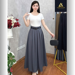  Chân váy nữ  dáng dài bigsize cạp cao xếp ly sang trọng VXL  