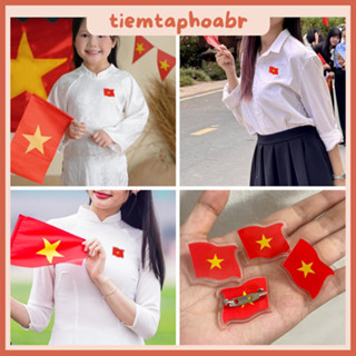 Phụ Kiện Yêu Nước Pin cài áo, kẹp tóc, ghim cài áo, mũ, khăn, balo cờ đỏ sao vàng, quà lưu niệm yêu nước 02796