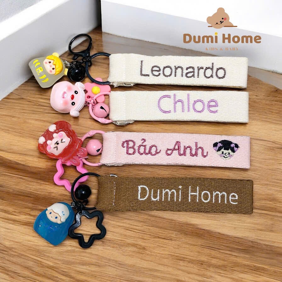 (THÊU TÊN) Name tag, móc khóa thêu tên treo cặp, balo, túi xách, dấu ấn cá nhân