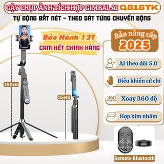  Gậy chụp ảnh 4 chân tích hợp gimbal AI thông mình Tripod điện thoại xoay 360 độ kéo dài 1.8m 
