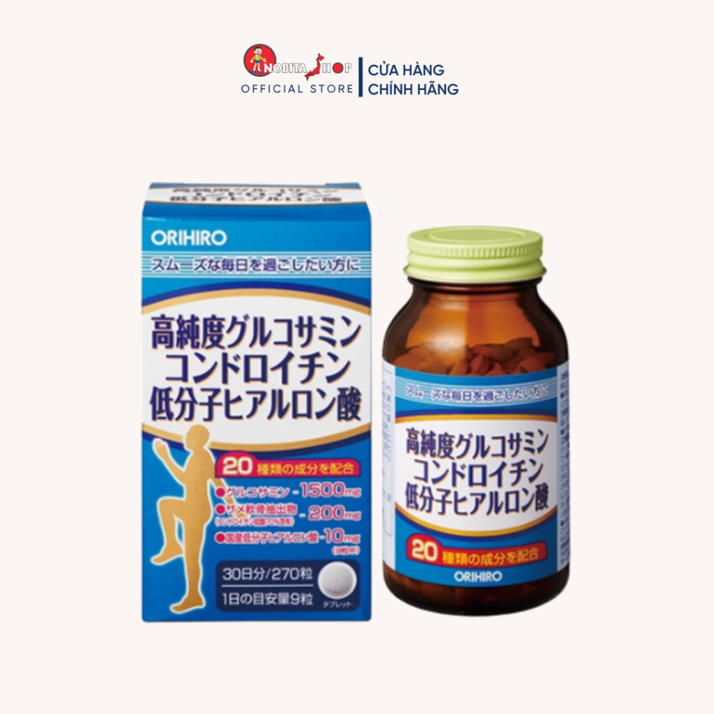 Viên uống bổ xương khớp tổng hợp Glucosamine và Chondroitin Orihiro 270 viên