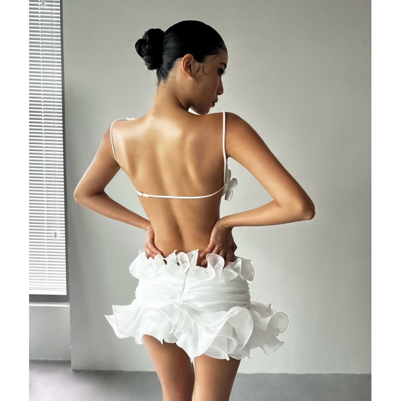 508 - Set Áo Croptop Đính Hoa + Chân Váy Xoè Bồng | BigBuy360 - bigbuy360.vn