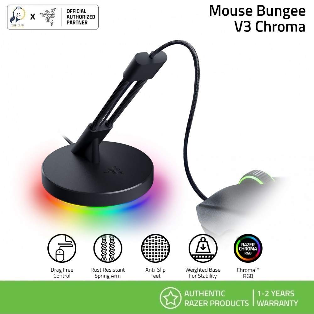 Đồ giữ dây chuột Razer Mouse Bungee V3 Chroma - Mouse cable bungee with Chroma RGB underglow lightin