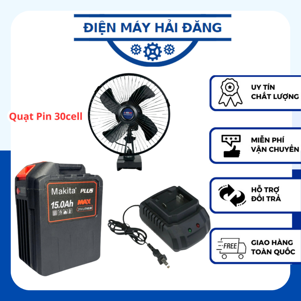 Combo Quạt Pin 30cell, Quạt Pin 8 Inch 2 Lấc Chỉnh Gió, Có Lấc Quay Đảo Chiều Sử Dụng Chân Pin Phổ T