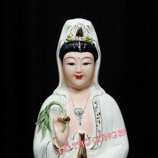 [ Cao 30 cm  ] TƯỢNG QUAN ÂM MEN SỨ