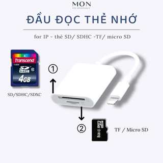  Đầu đọc thẻ nhớ SD SDHC Micro SD  TF   cho điện thoại IPhone  MÁY TÍNH dây Type C USB Lightning 