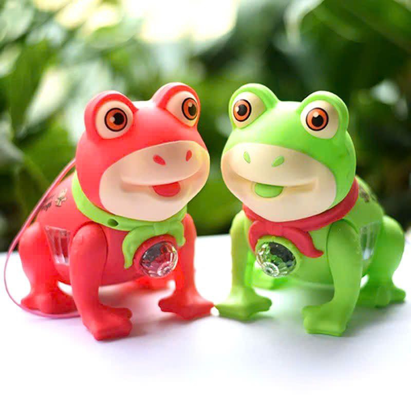 Đồ chơi chú ếch con dễ thương có nhạc đèn vui nhộn, con ếch chạy pin quà tặng cho bé.