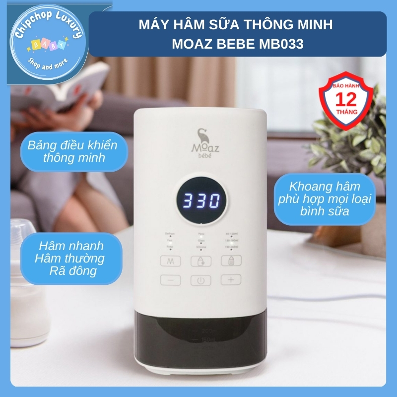 Máy hâm sữa thông minh siêu tốc moaz bebe moaz bébé mb033 bảo hành chính hãng 12 tháng chipchop baby