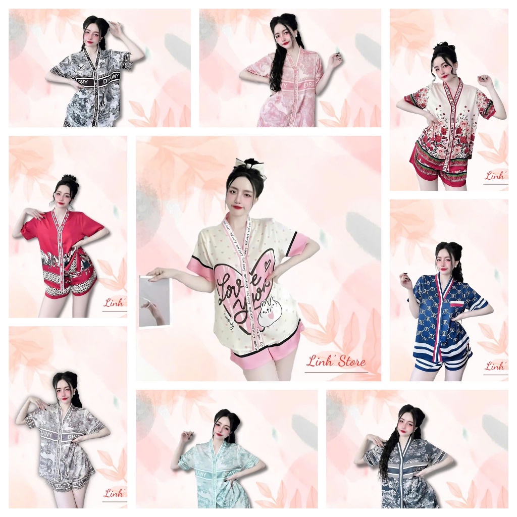 Set nữ lụa latin mùa hè 2025, đồ ngủ nữ mặc nhà mùa hè, đồ bộ nữ tiểu thư sang chảnh cách Hàn Quốc
