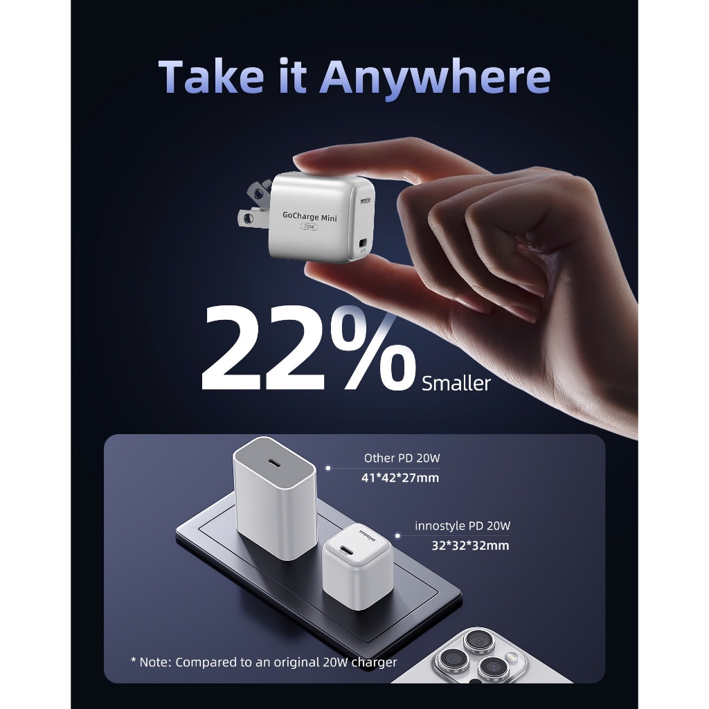Củ sạc nhanh 20W siêu nhỏ Innostyle GoCharge Mini công nghệ mới, sạc an toàn, bảo hành 12 tháng | BigBuy360 - bigbuy360.vn