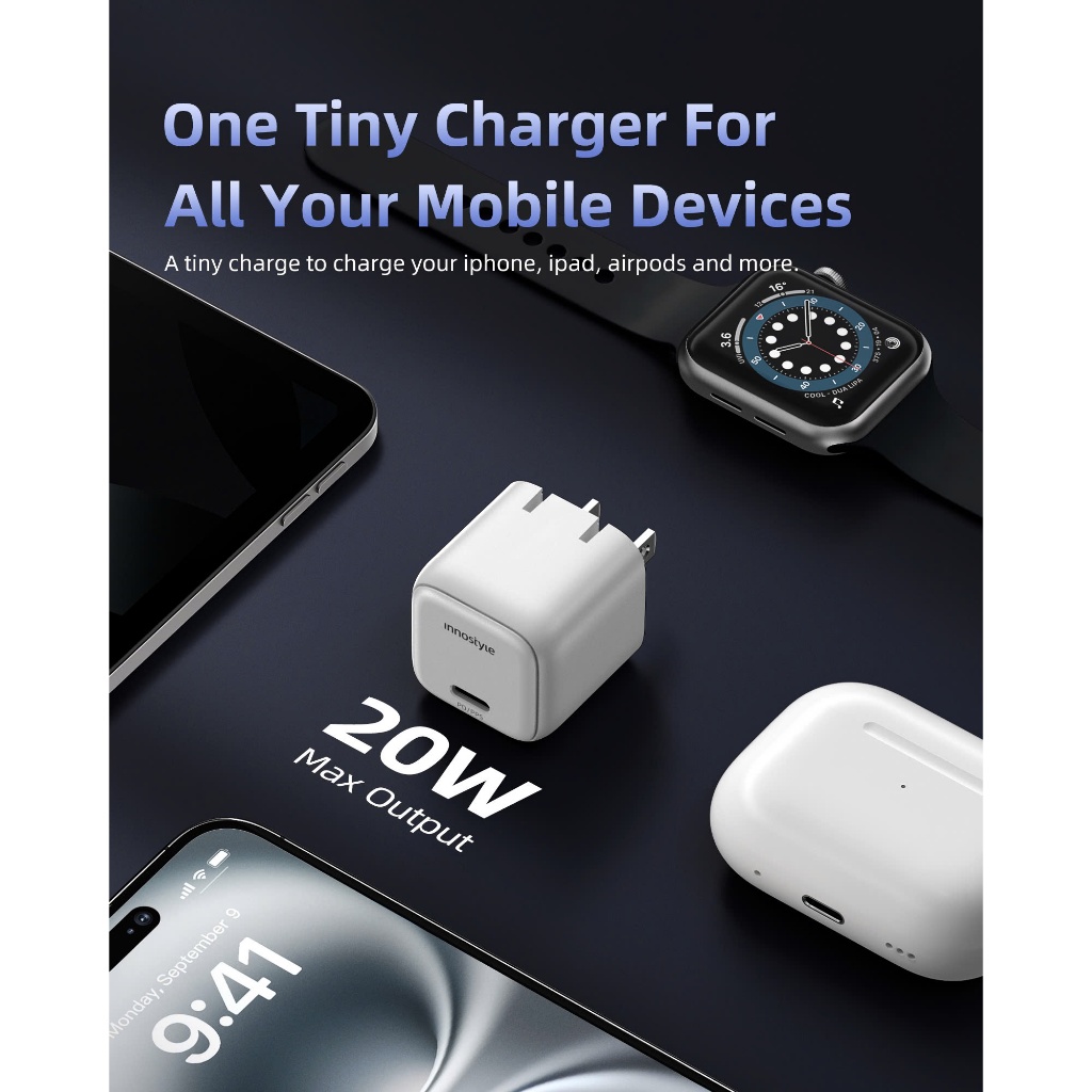 Củ sạc nhanh 20W siêu nhỏ Innostyle GoCharge Mini công nghệ mới, sạc an toàn, bảo hành 12 tháng | BigBuy360 - bigbuy360.vn
