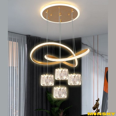 Đèn thả MONSKY MANGAN trang trí nội thất, phong cách hiện đại - dùng bóng LED 3 màu sáng (TH797)