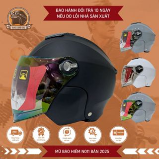 Mũ Bảo Hiểm Napoli Nửa Đầu N011 Kính Đủ Màu [CHÍNH HÃNG] [FREESHIP] - Nón Bảo Hiểm 3/4 Bản 2025
