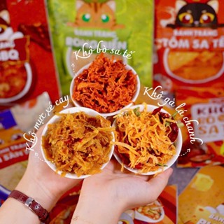 Khô Ăn Liền Tẩm Gia Vị Thơm Ngon - Khô Bò Sa Tế, Khô Gà Lá Chanh, Khô Heo Cháy Tỏi Gói Mini 20 Gram