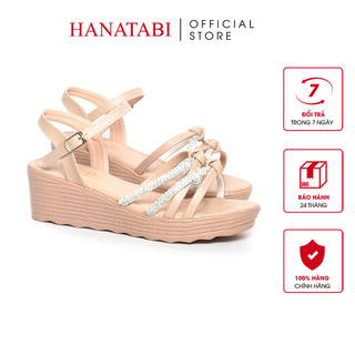Giày Sandal Nữ Đế PU Siêu Nhẹ Cao 5cm Hanatabi Quai Ngang Hậu C (35-40) Mã HNSD5F1182