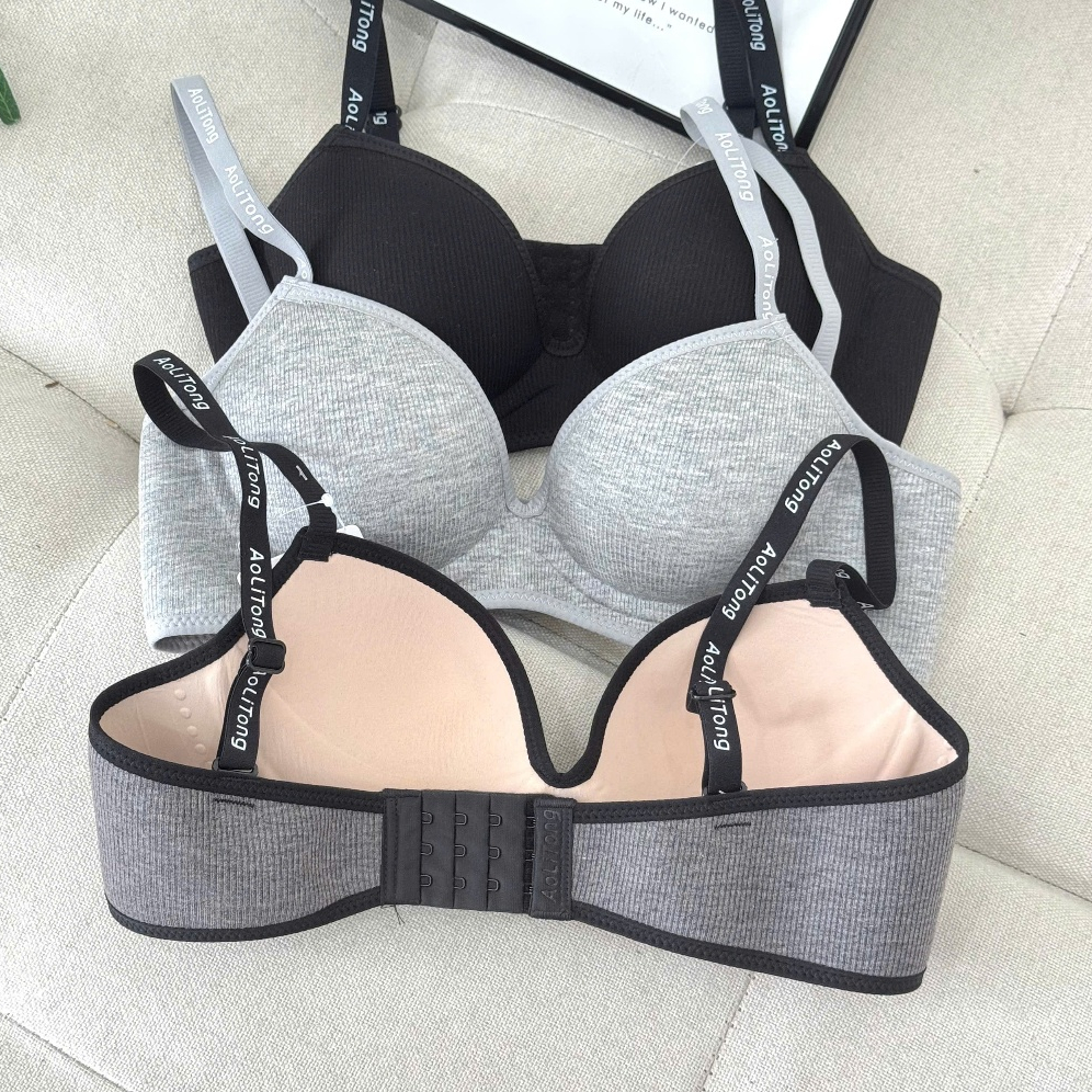 Áo ngực độn nữ FMSTYLE cotton tăm cao cấp không gọng nâng ngực tự nhiên thiết kế lỗ thoáng khí full size 25040154