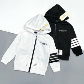   GIẢM 30%  Hoodie Zip Chữ Thow 4 Sọc - Áo Khoác Thu Đông Nỉ Nam Bông Form Rộng Unisex Nam Nữ THOM C1 
