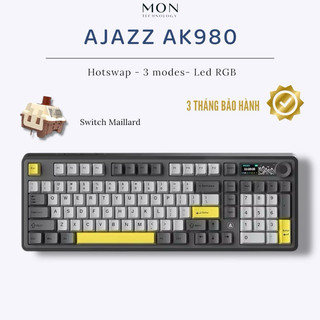   Sẵn Hàng  Bàn phìm cơ Ajazz Ak980 3 Modes | Mạch Xuôi | Gasket Mount | Led RGB | Plate FR4 