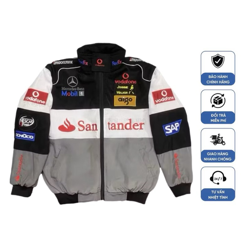 Áo Khoác Dù SANTANDER áo khoác biker racing 3 màu phù hợp Nam Nữ-Couple đi phượt đi chơi