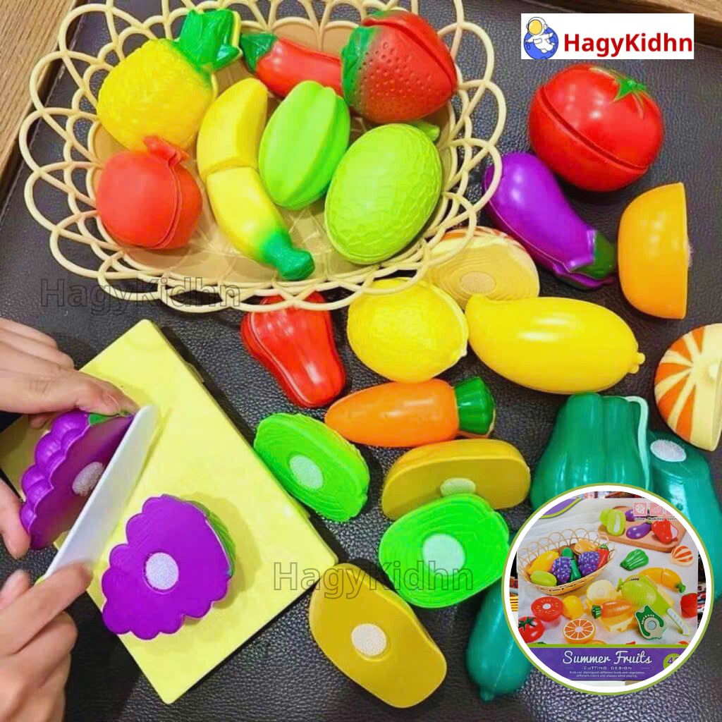 Đồ Chơi Cắt Củ Quả Nhựa 43 Chi Tiết Siêu Hay Cho Bé, Hagykidhn Đồ Chơi Nhà Bếp, Bộ Đồ Chơi Nấu Ăn Cho Bé
