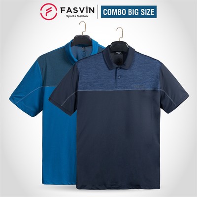 Combo 02 Áo Polo nam BIG SIZE FASVIN A25162.CB2 chất vải thun thể thao cao cấp bền đẹp