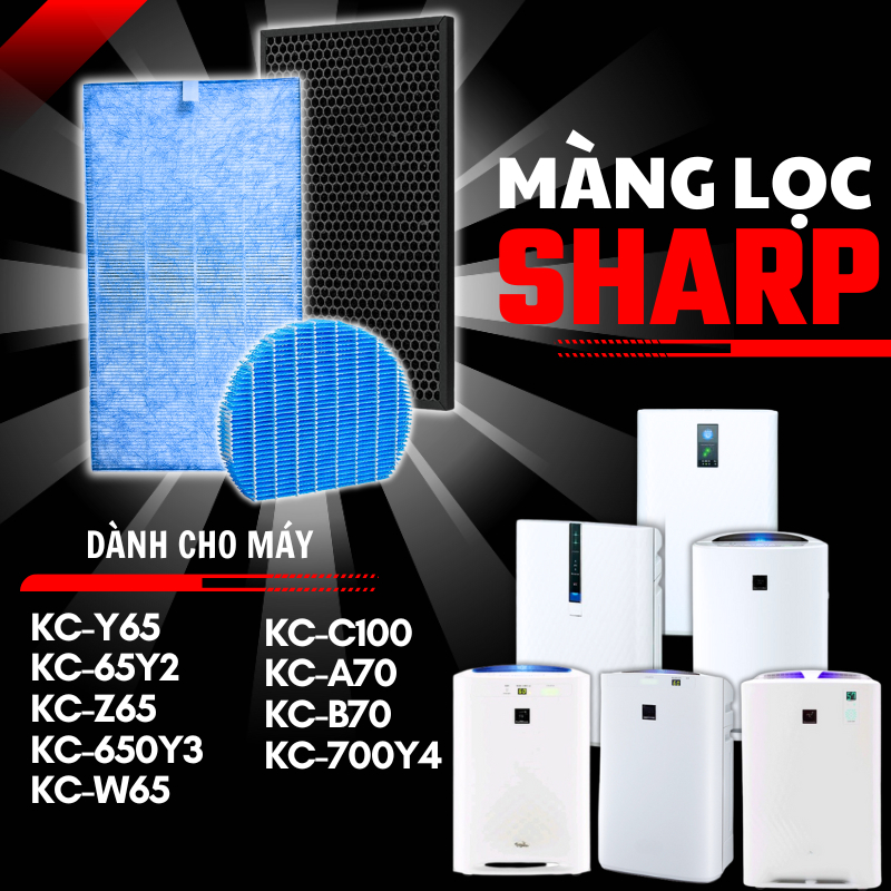 Màng lọc không khí Sharp KC-65 / KC-Y65/ KC-Z65/ KC-650Y3/ KC-W65/ KC-C100/ KC-A70/ KC-B70/ KC-700Y4