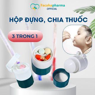  Hộp đựng thuốc mini bỏ túi hộp chia thuốc tiện lợi nhỏ gọn 3 trong 1 cắt nghiền mịn cho bé đi chơi đi du lịch 