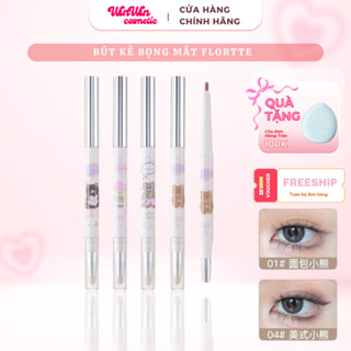 [HOẢ TỐC] Bút Kẻ Bọng Mắt FLORTTE 2 Đầu Kèm Cọ Gấu Béo Bread Bear Coquette My Dream Come True 900mg WINWIN COSMETICS