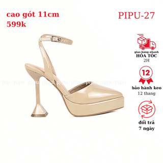 giày cao gót mũi nhọn 11cm ,giày nữ thời trang giày cưới pipu 027