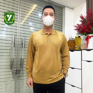  Áo Mông Tơ Ghi Nam Dài Tay - Montagut Trơn Có Túi Ngực 