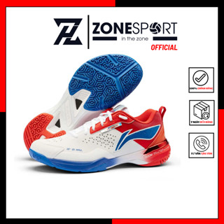  Giày Lining  AYAU005 - 1 Trắng Xanh Đỏ - Giày Cầu Lông Đế Đệm Êm Chân Chất Liệu Mềm Mại Thoáng Khí 