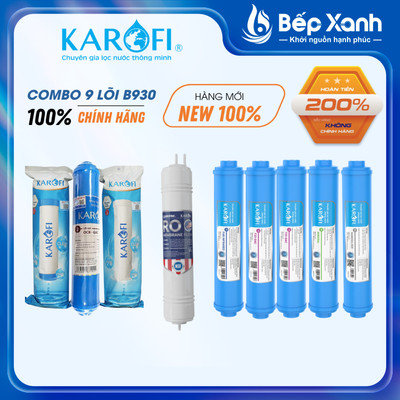 Combo 9 lõi lọc thay thế cho máy lọc nước Karofi B930 9 lõi