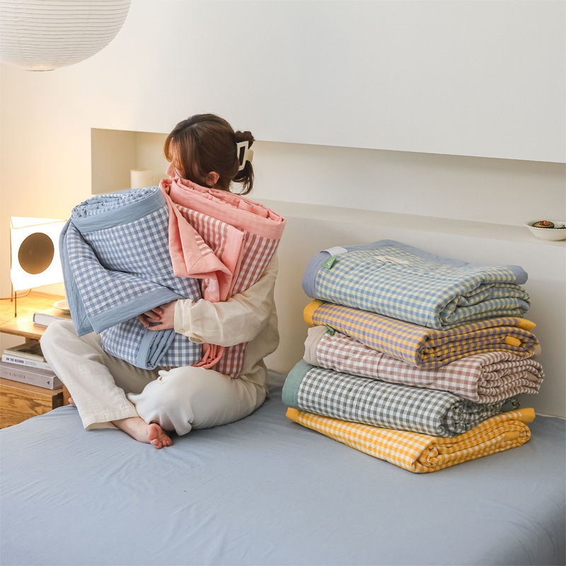 Chăn hè đũi Hàn Quốc trần bông cao cấp mền hè đậu lành cotton đũi