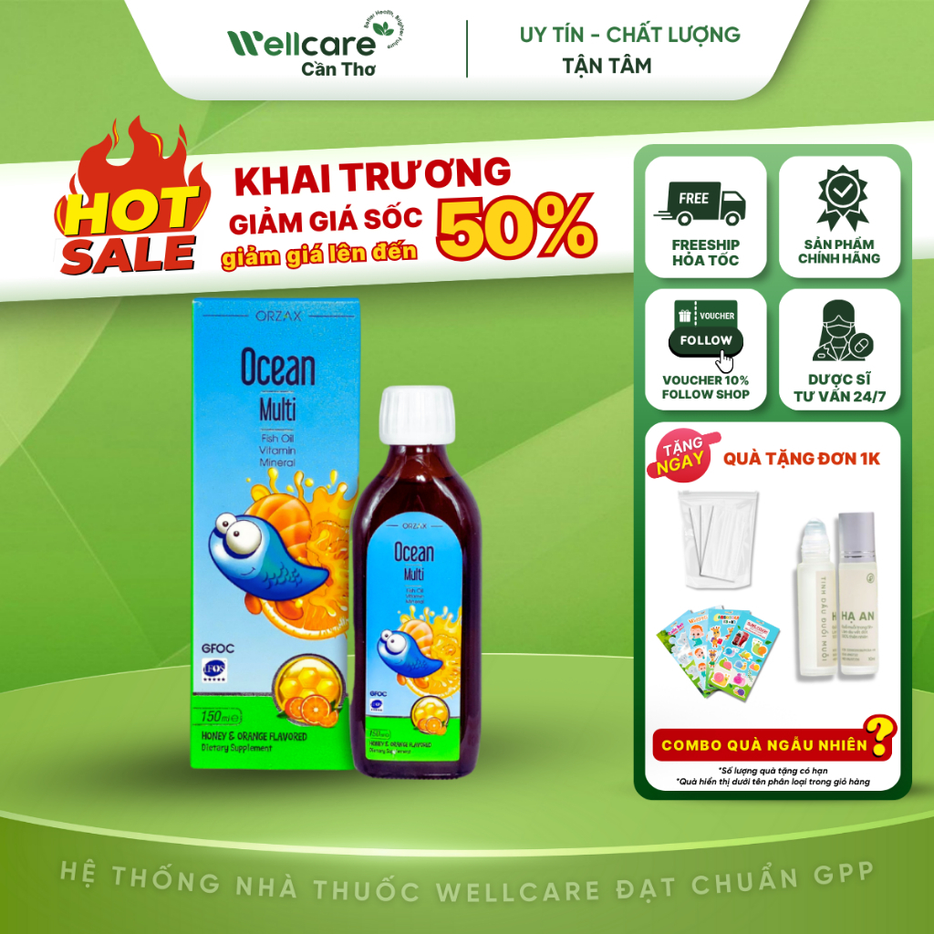 [⭐ORZAX] Ocean Multi - Chai 150ml Bổ Sung Omega 3, Vitamin, Khoáng Chất Phát Triển Toàn Diện Cho Trẻ
