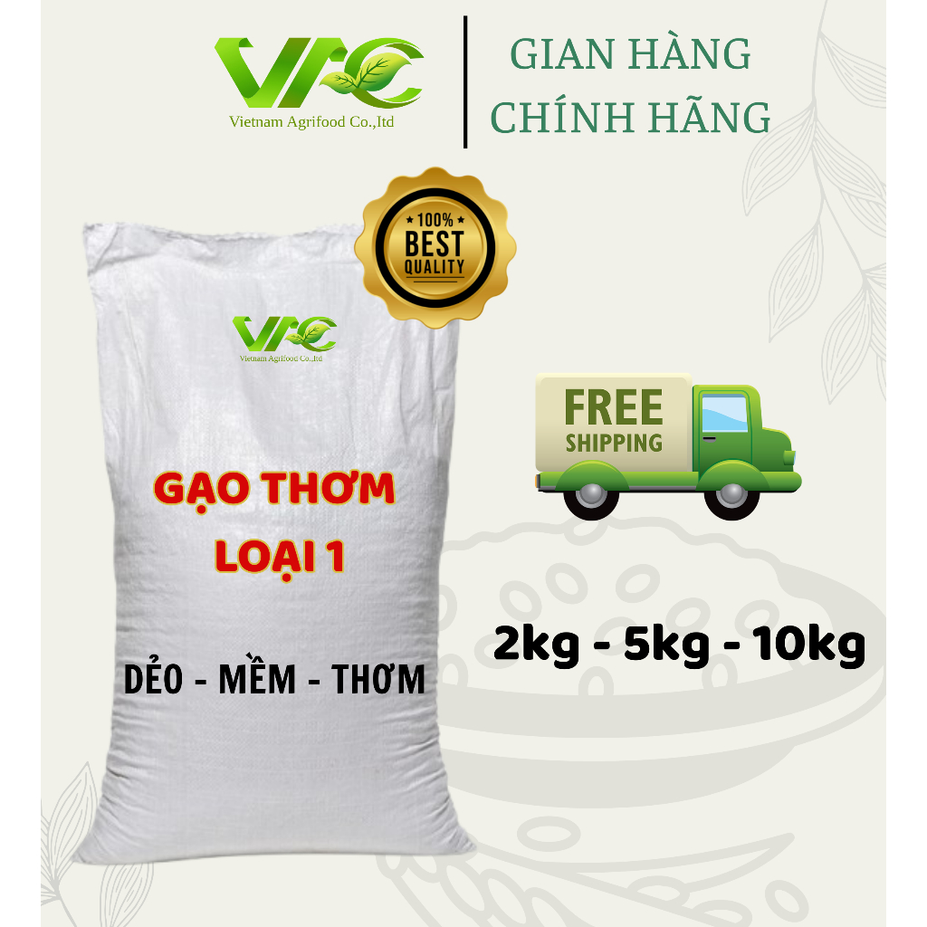 Gạo Thơm loại 1 túi 2kg - túi 5kg - túi 10kg gạo thơm, mềm, dẻo, ngon cơm, chất lượng, freeship